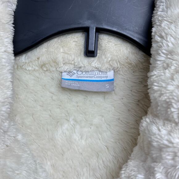 Columbia Fireside Sherpa Fleece Jacket Womens Size Small Chalk White Cozy Warm - Picture 4 of 13